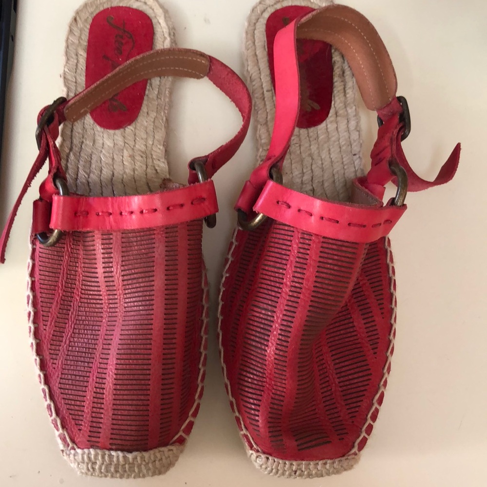 Free People Red Cabo Espadrille Strappy Sandals